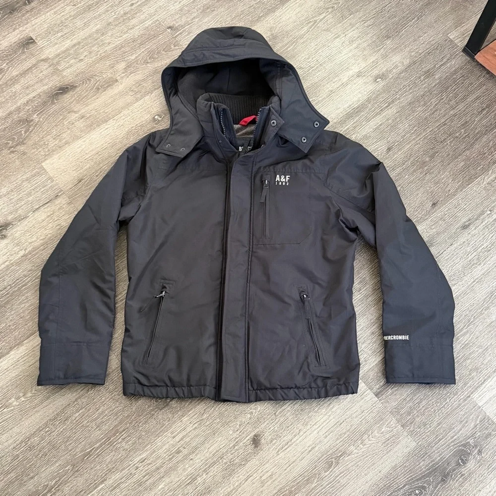 Abercrombie & Fitch Black Hooded Jacket